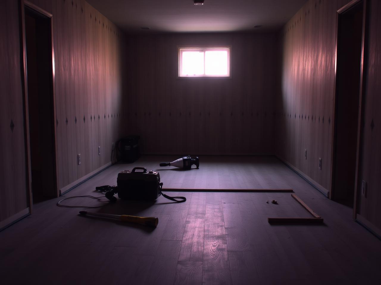 Flooring installation jobsite in progress